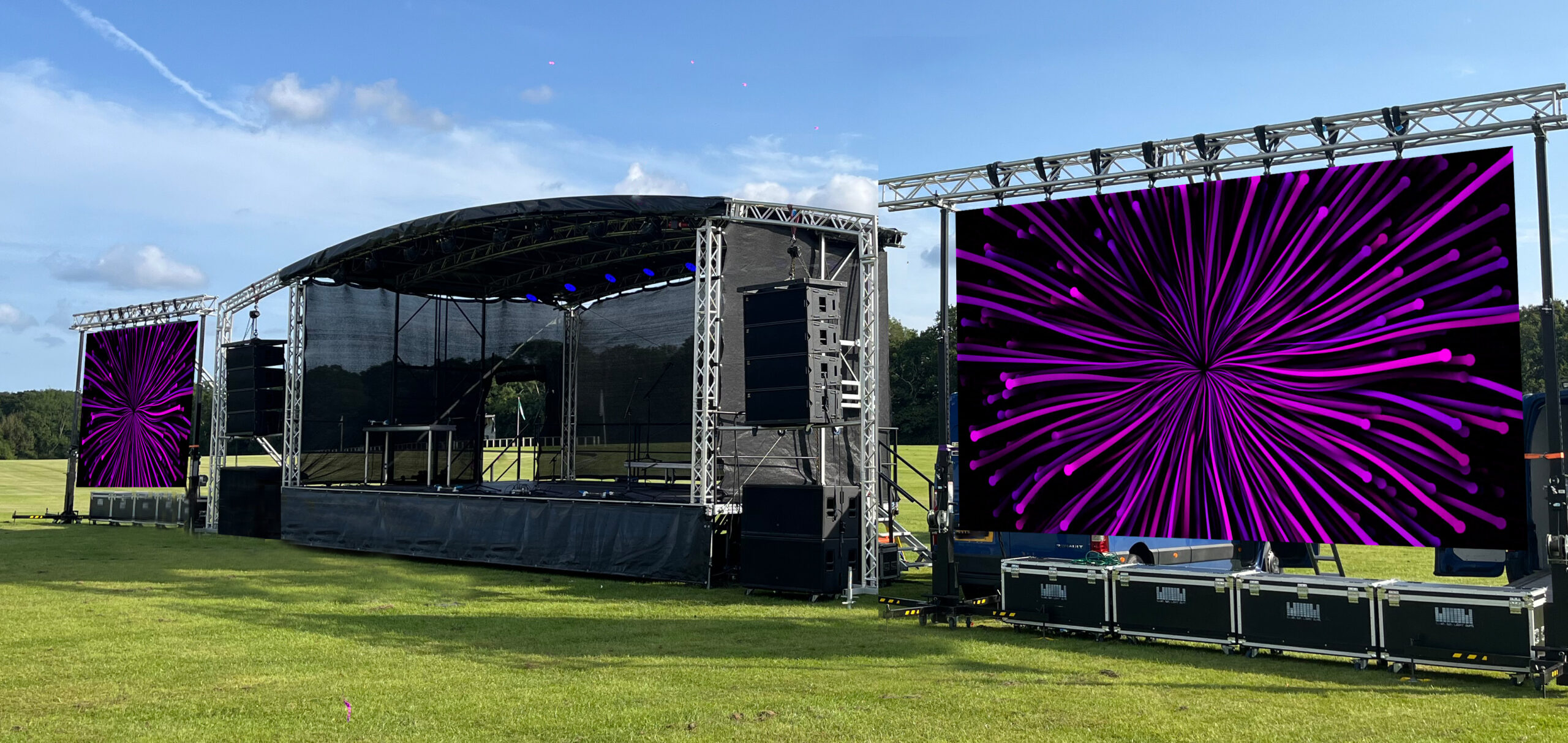 10m x 6m Stage And 2 x LED Screens scaled